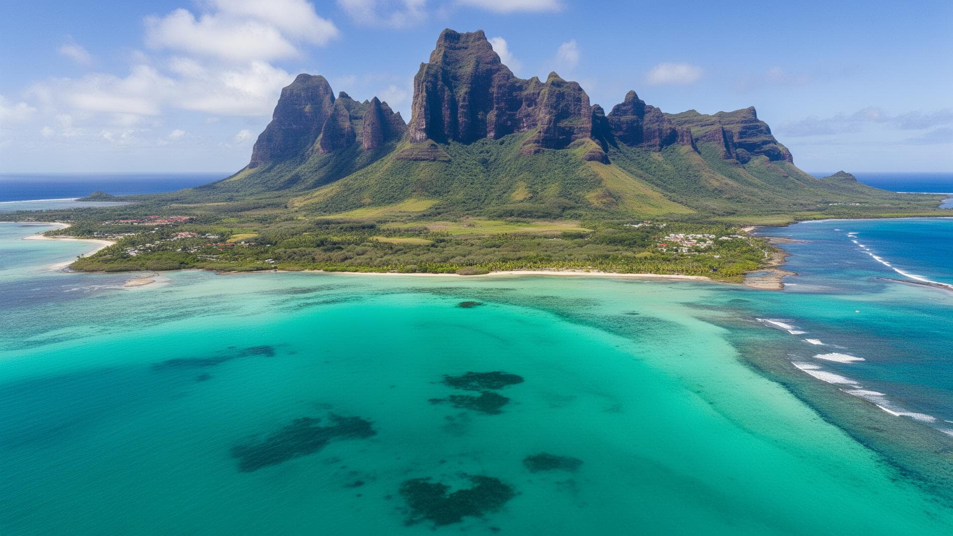 Mauritius aerial view